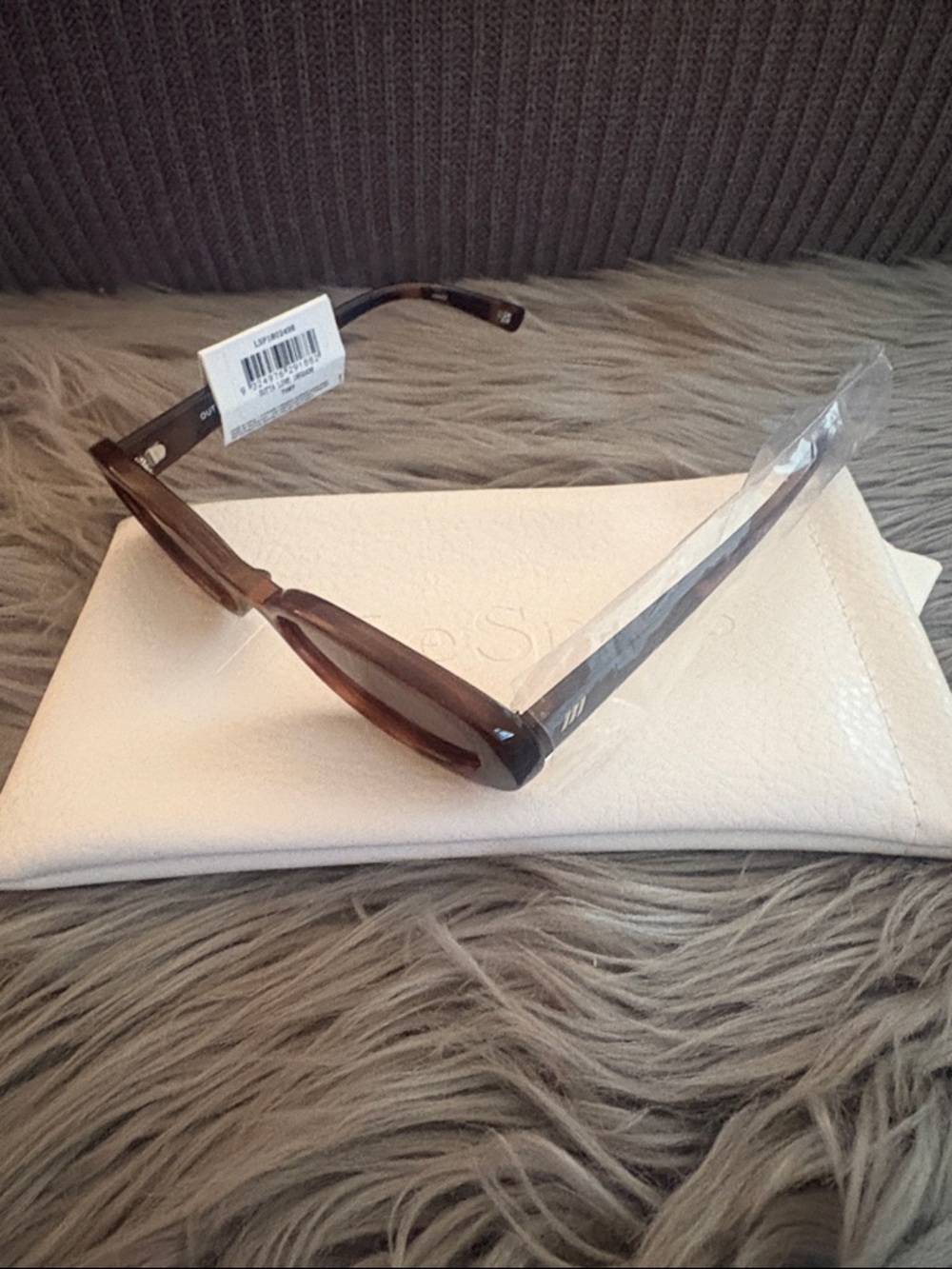 Le Specs Brown Tortoiseshell Oval Sunglasses - Picture 2 of 3